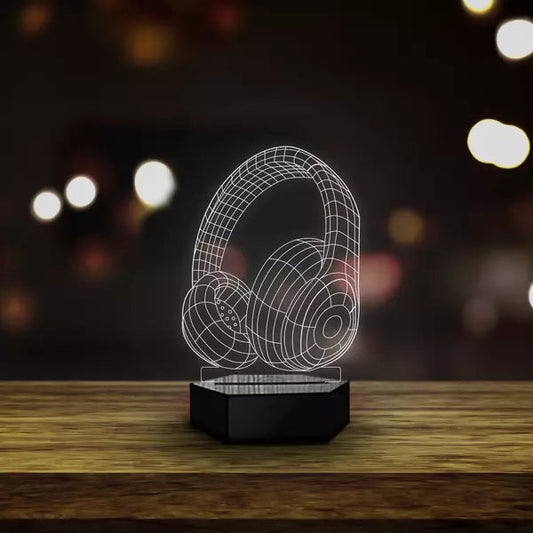 Headphone 3D Illusion Lamp