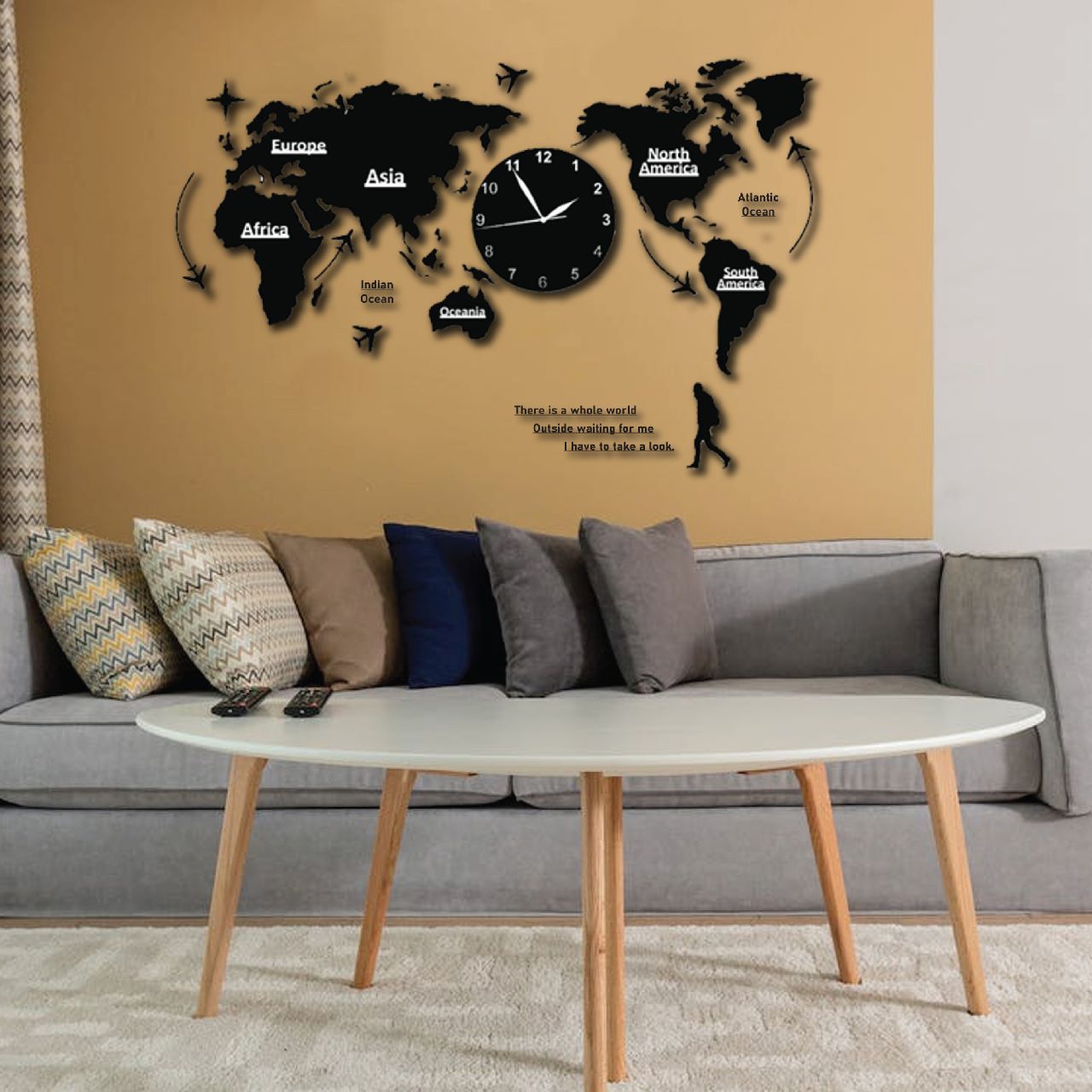 World Map Clock | Acrylic Wall Clock